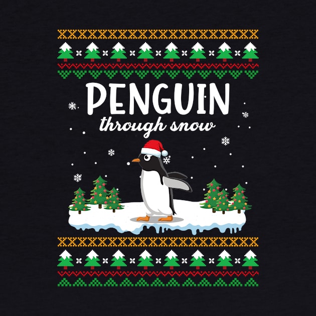 Penguin Through Snow Funny Christmas Costume by Dunnhlpp